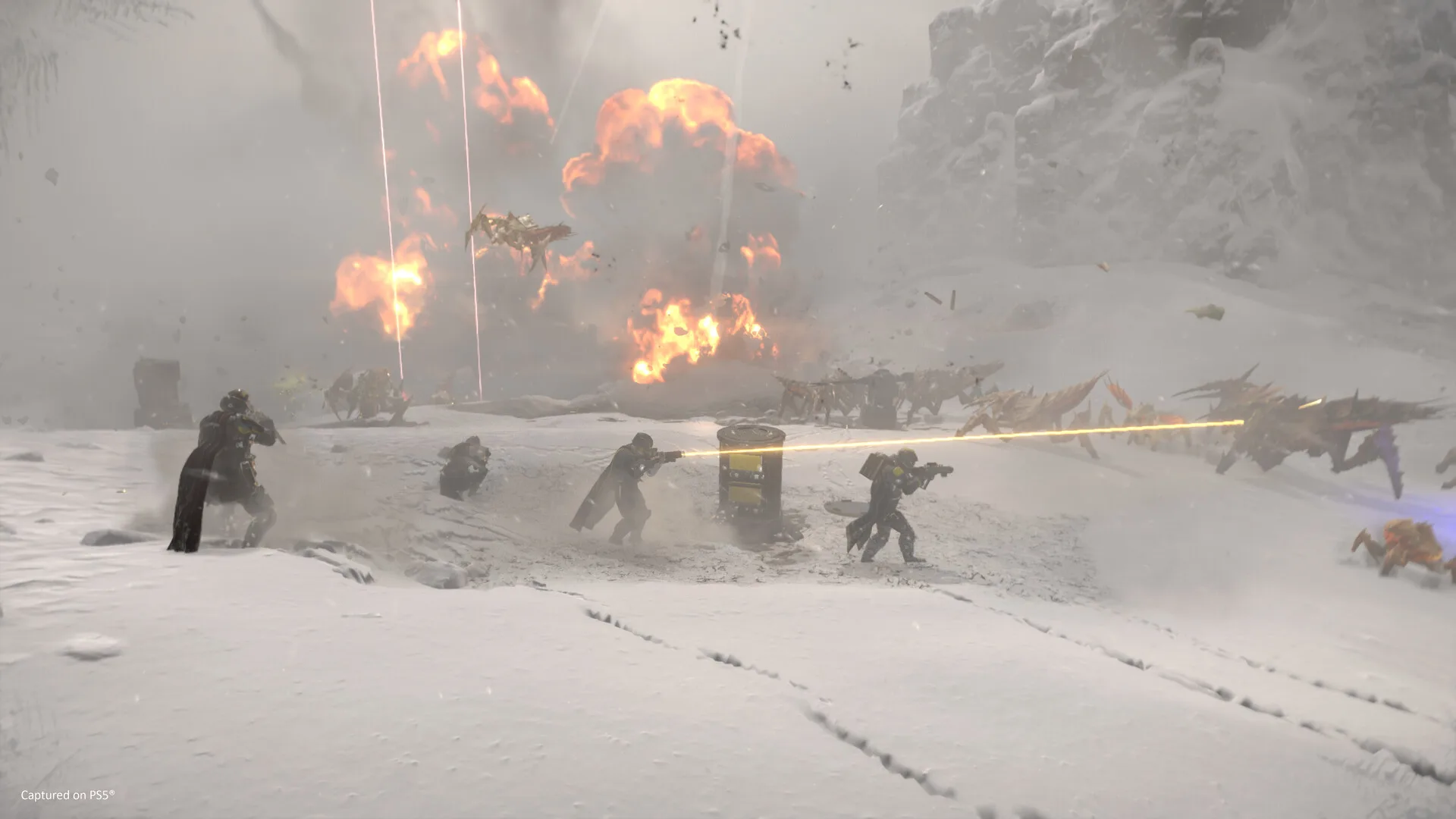 Орбитальный удар стратагемой в Helldivers 2